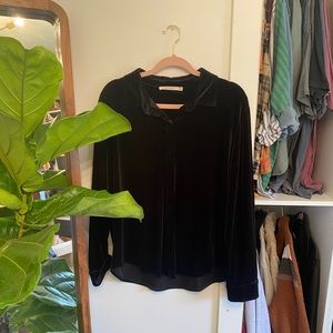 Black velvet blouse